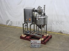 50 gallon Industrial Inc., 316 Stainless Steel process tank with pump, 30" diameter x 28" deep with a 15"