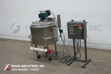 75 gallon 316 Stainless Steel, low pressure jacketed mixing tank, 30" diameter, 24" straight wall, flip top