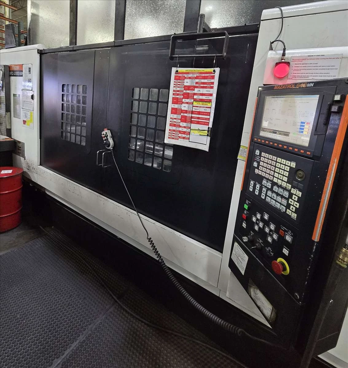 Mazak #VTC-250/50, CNC Vertical Machining Center, 64.1" X, 25.1" Y, 25.1" Z, 67.5" x 25.1" table, 30 HP, 6000