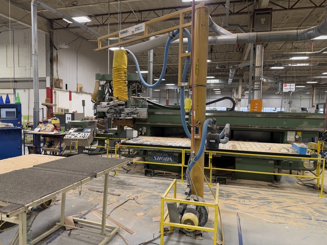 250 lb. Anver, Vacuum Lift, w/ Spanco jib crane, 10' radius, 11' H, 7' lifting height, (4) 11" x 6" pods, 5.5
