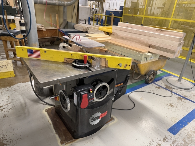 SawStop #ICS53480, Industrial Cabinet Table Saw, 10" blade, 5 HP, 30" x 44" table, T-slot miter gauge, 480