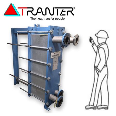 692 sq.ft., Tranter Superchanger #GXD-042-H-5-NP-127, plate heat exchanger, 316 Stainless Steel, 100 PSI. @
