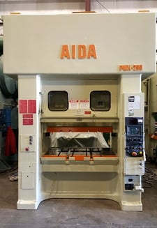 220 Ton, Aida Link-Motion #PMX-L2-200, hi-speed press, 6" stroke, 19.6" Shut Height, 61" x37" bed, 50-120spm