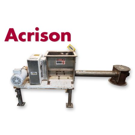 3.25" Acrison #1015Z-KK, volumetric screw feeder, 304 Stainless Steel, 1.5 cu.ft. hopper, 121 RPM, 2 HP