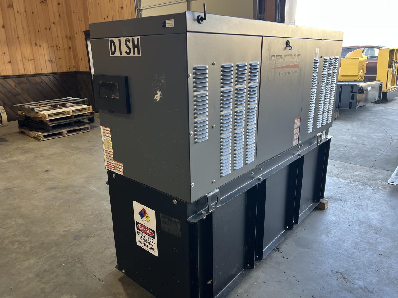 15 KW Generac #G0097440, diesel generator set, 120/240 Volts, 1-phase, sound attenuated enclosure, base fuel