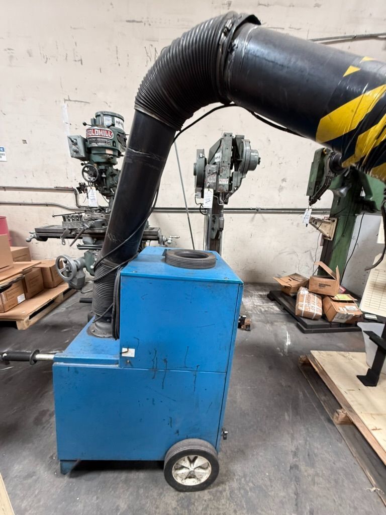 Donaldson Torit, portable fume extractor, articulating flexible arm w/capture hood, wheeled base w/push
