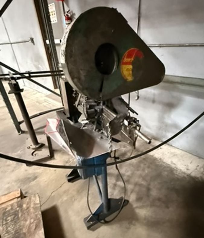 Benchmaster #AMC1, OBI flywheel punch press, w/Alfred Mfg. Twister #AMC1 wire-twisting head, GE 1/3 HP drive