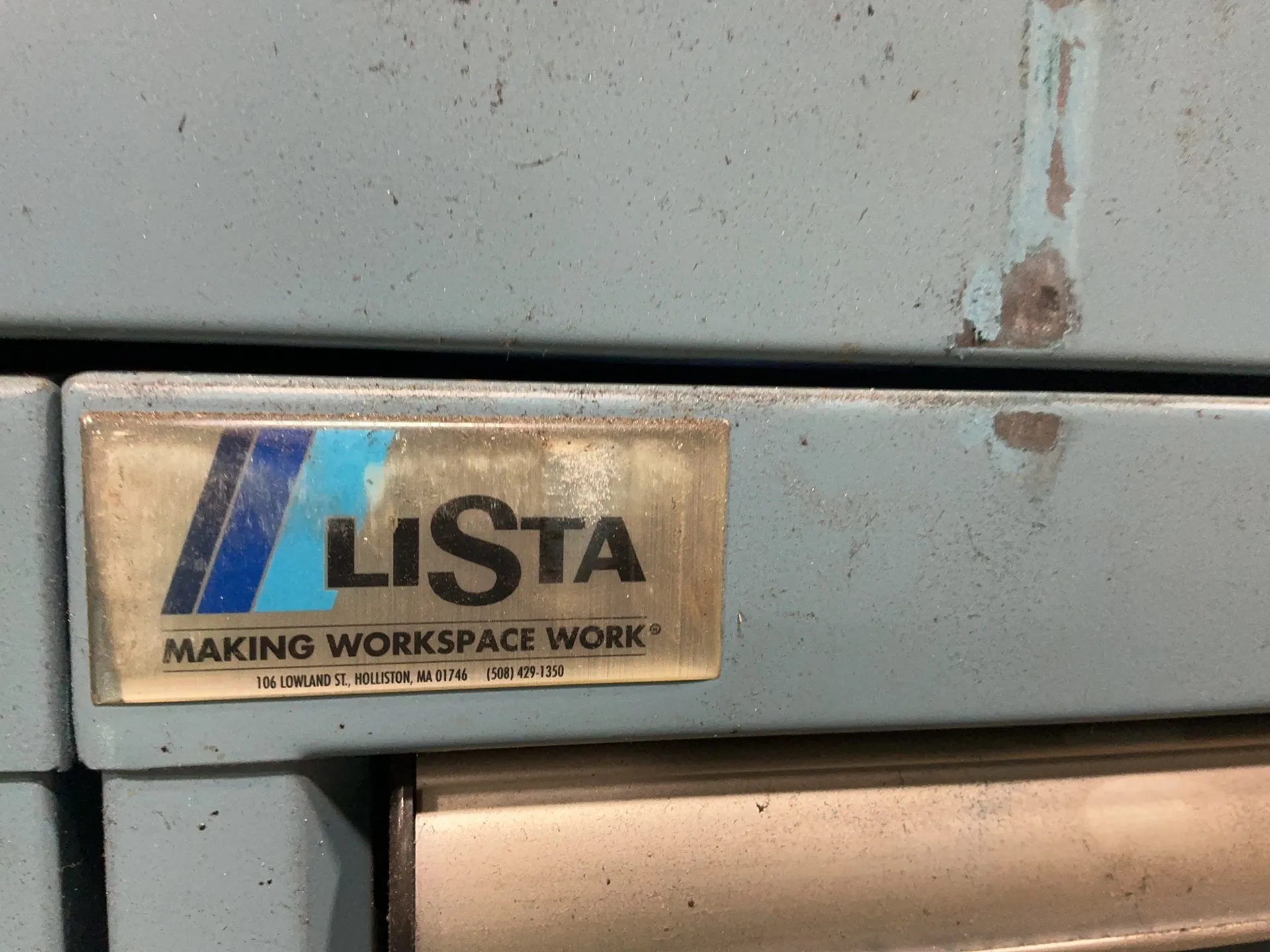 18 Drawer Lista, tool cabinet, 54" x 29" x 86", (1) extra cabinet with sliding doors, AS IS
