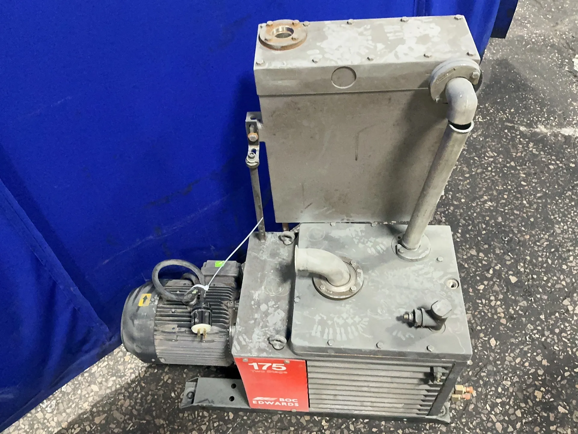 BOC Edwards #E2M175, vacuum pump, 6.5 KW, 1740 RPM, Edwards MF 300 outlet mist filter, 208-230/460 V. (5