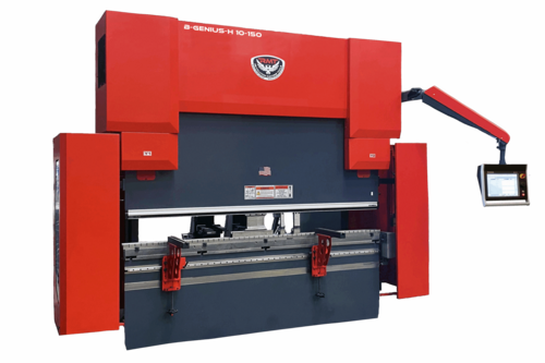 150 Ton, RMT #B-GENIUS-H-10-150, hybrid CNC press brake, 10' overall, 7 axis, servo motor drive, .00003"