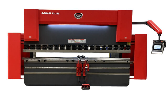 250 Ton, RMT #B-SMART-12-250, CNC press brake, 12' 4" overall, 1296" between housing, 11" stroke, 20.9"