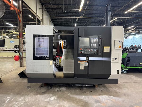 Okuma #LT2000EX-2T2MY, CNC turning center, 15.7" swing, 2.5" bar, 8" chuck, twin spindle, twin 16-turret