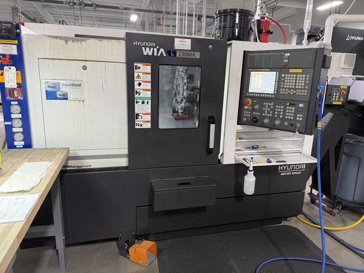 Hyundai Wia #L230MA, CNC turning center, 23" swing, 12.2" turning diameter, 14.2" turning L, 2.6" bar