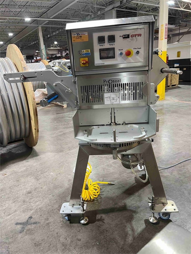 Proseal #GTR, semi-automatic 2-station rotary table tray sealer, up to 15 cycles/min., 4 trays/cycle, 10-5/8"