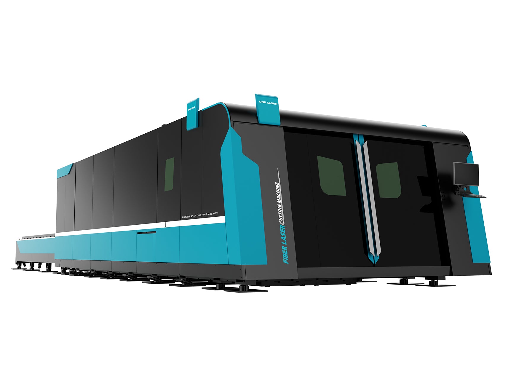 DNE #D-SOAR-1530, CNC fiber laser cutting machine, 6000 watt, 59" x 118" table, Raycus resonator, 1-3/16"
