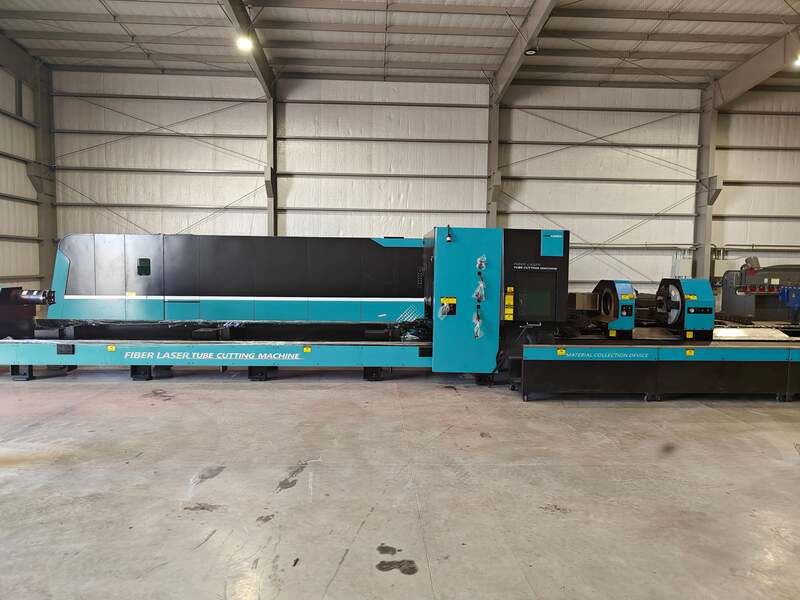 DNE #D-TUBE-2460K3T4, CNC fiber tube laser cutting machine, 6000 watt, 9-1/16" square max, 236" loading