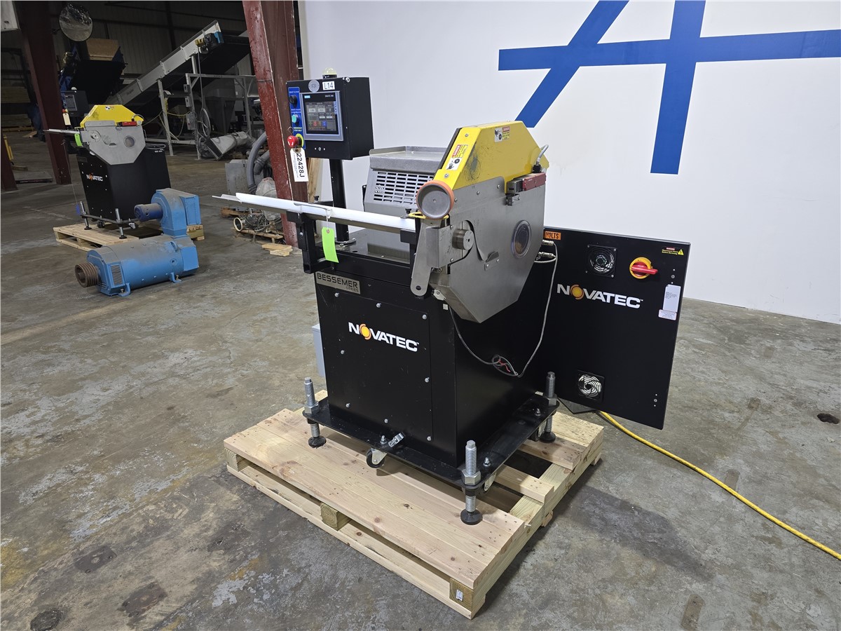 2" Novatec #C-2, fly knife cutter, 12" SS304 cutter head, 1000 RPM, 800 cuts/min., 42" centerline, 5 HP, 7"