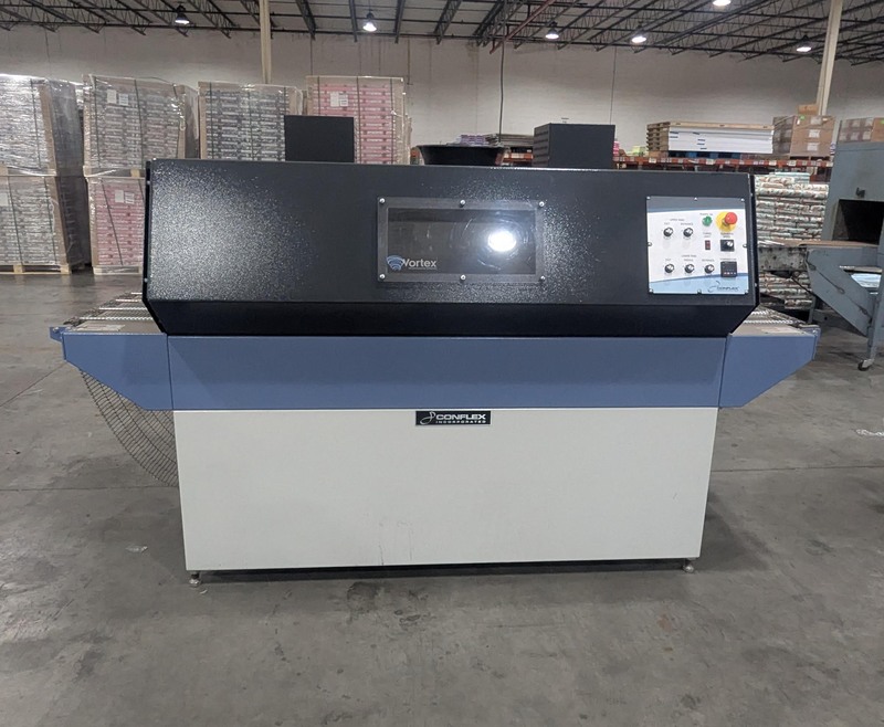 Conflex #Vortex-72, Shrink Tunnel, viewing window, Stainless Steel linked belt conveyor, 100 FPM, 240 Volt
