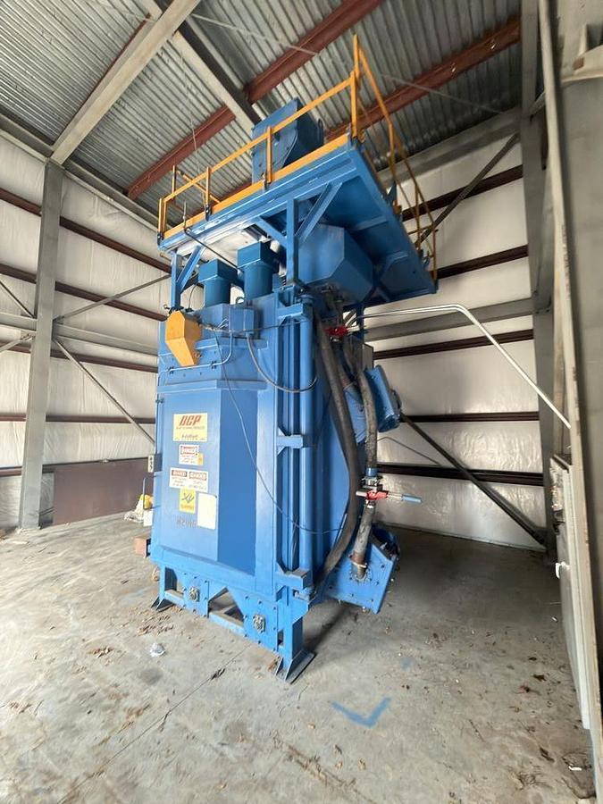 BCP #A4-9479, Spinner Hanger Shot Blast Machine, (2) 30 HP wheels, 43" diameter x 57" H capacity, 2,250 lb.