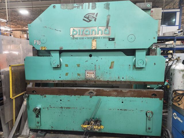 65 Ton, Piranha #6508, Press Brake, 8' overall, 78" between housing, 6" stroke, 15" daylight, 9" shut height