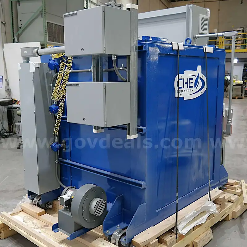40" width x 40" D x 58" H CHE Furnaces, top load titanium salt bath furnace, 2000°F, 3307 lb., 120 KW, 480