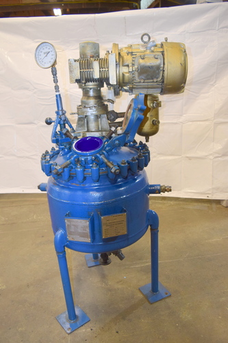 20 gallon Pfaudler, Glass Lined Reactor, reglassed, 30/FV psi @ 650°F internal, 115 psi jacket @ 350°F