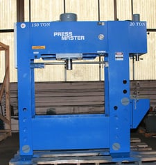 150 Ton, Press Master #HFBP-150/20XWMWH, H-frame, 16" stroke, 36.5" DL, #150683