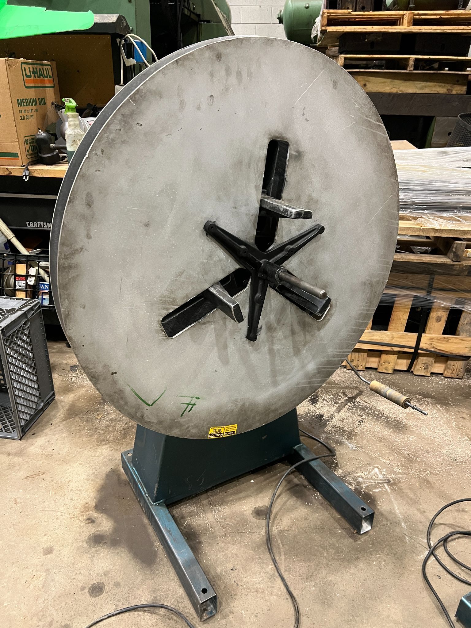 500 lb. Rapid-Air #R56A, motorized uncoiler, 6" width, 36" outside dimensions, 9"-20" ID, 33 RPM, loop arm