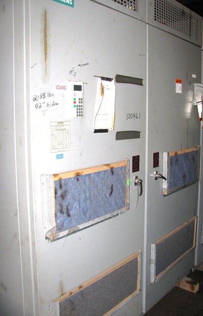 450 HP Siemens, 6SE7236-0EK20-3AB0-Z, Enclosed Adjustable Frequency Converter, floor mounted enclosure, 800