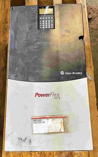75 HP Allen-Bradley, PowerFlex-700-20BD096, AC Variable Frequency Drive, 96/77 continuous amps, 480 Volts