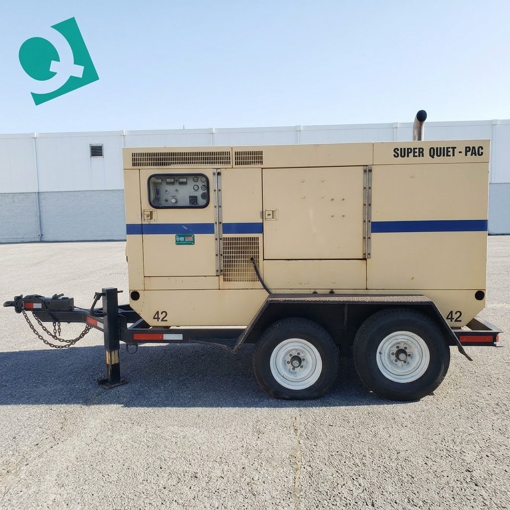 175 KW Coleman #SuperQuiet, diesel generator, John Deere 6081 engine, towable trailer, multi voltage