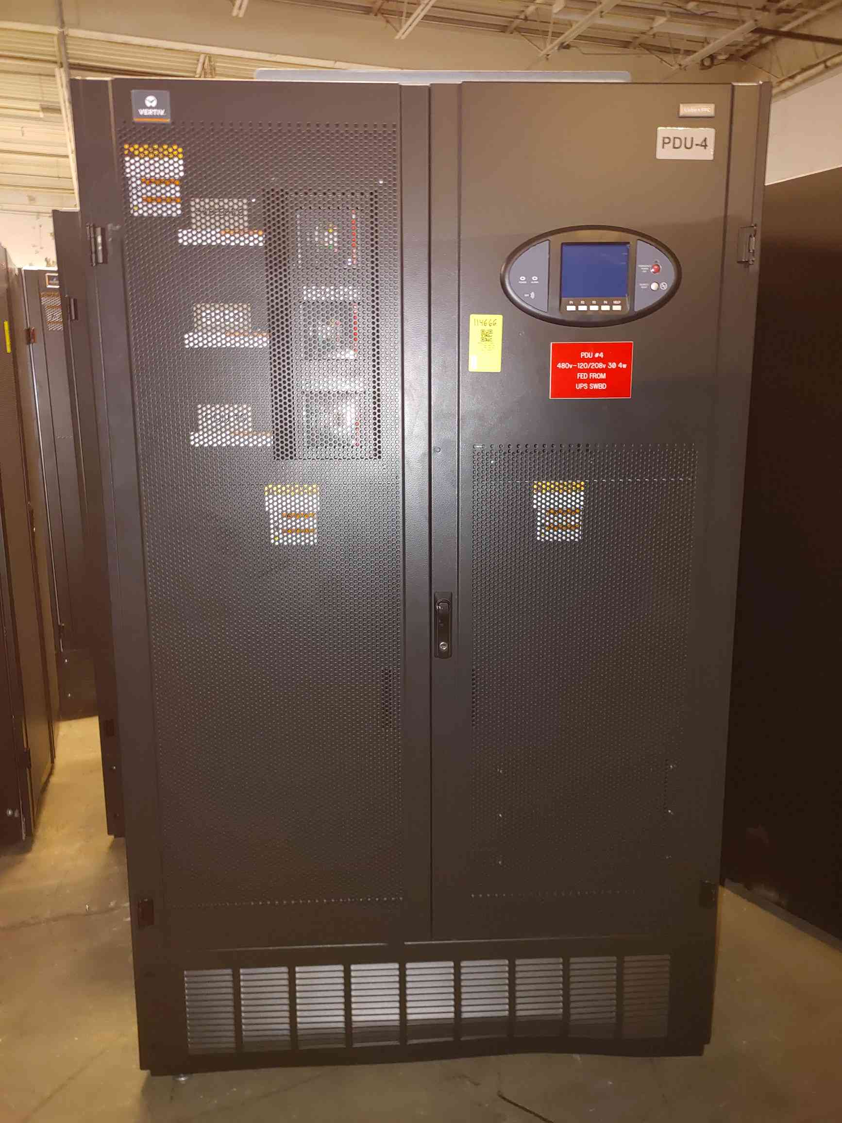 150 KVA Vertiv Liebert FPC #FPA15C417GS0251, PDU, 480 x 208/120 Volts, 250A main breaker, 2017