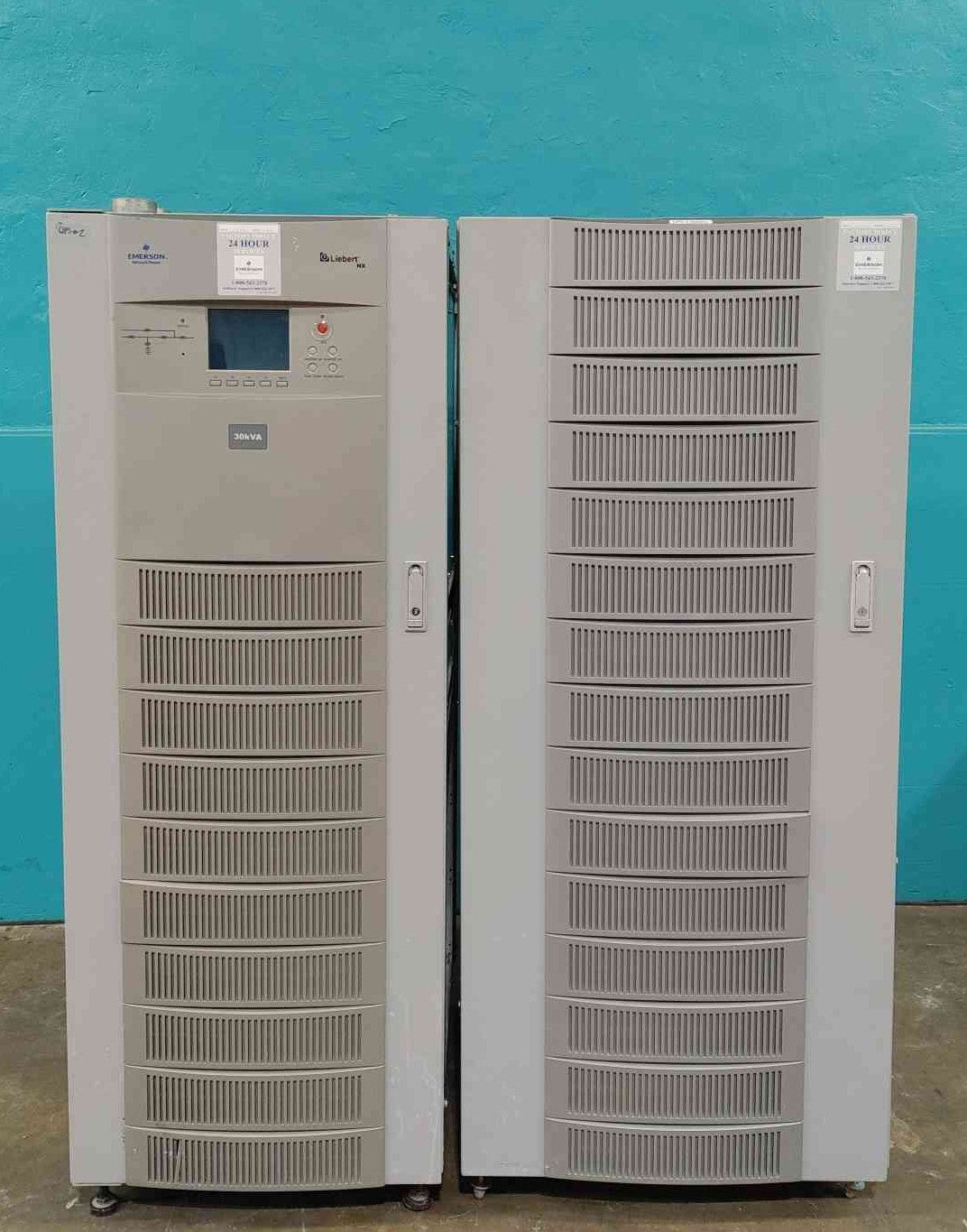 30.0 KVA Liebert #NXB-30, uninterruptible power supplies, 24 kW, 3PH, 208/120 Volts, w/ UPS12-150MR battery