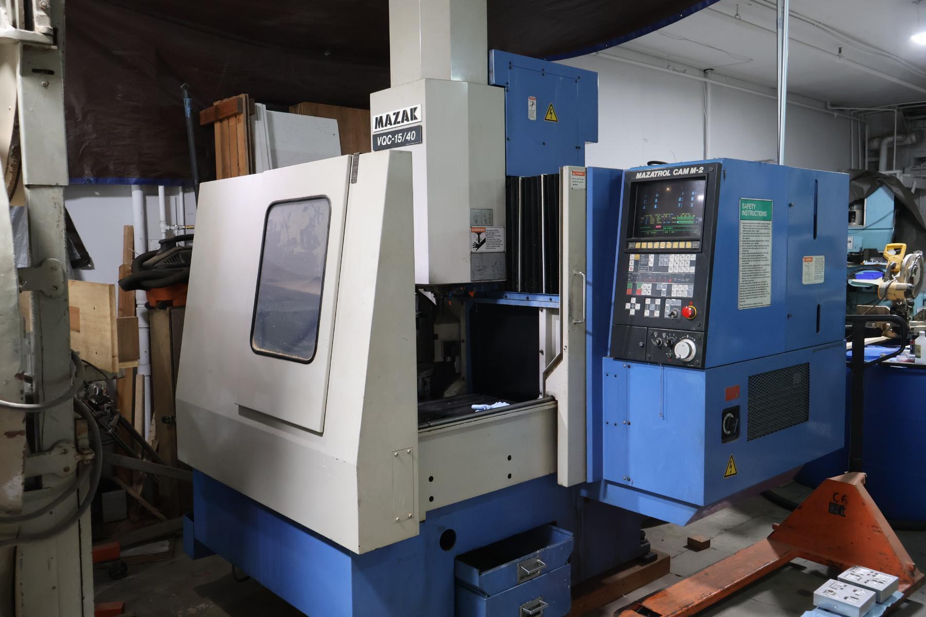 Mazak #VQC-15/40, CNC vertical machining center, 16 automatic tool changer, 22" X, 16.1" Y, 15" Z, 6000 RPM
