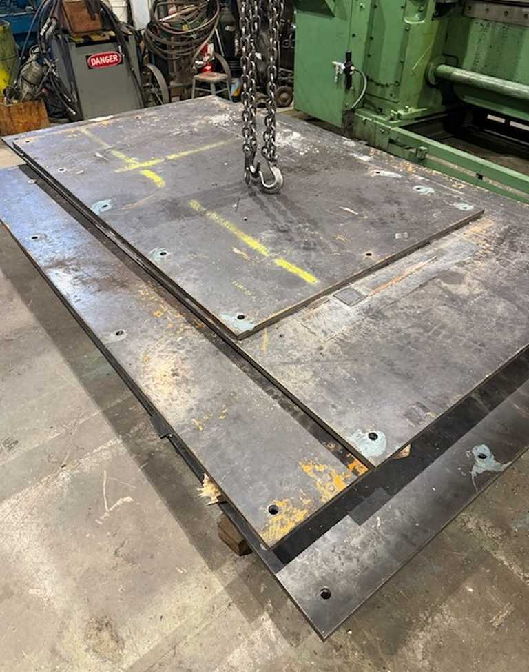 138" x 90" x 1" steel floor plates, 3,518 lb., other sizes available