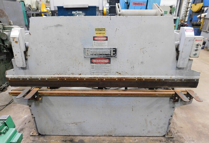 20 Ton, Rousselle #PL2020, hydraulic press brake, 8' overall, manual valve actuation, mechanical stop to