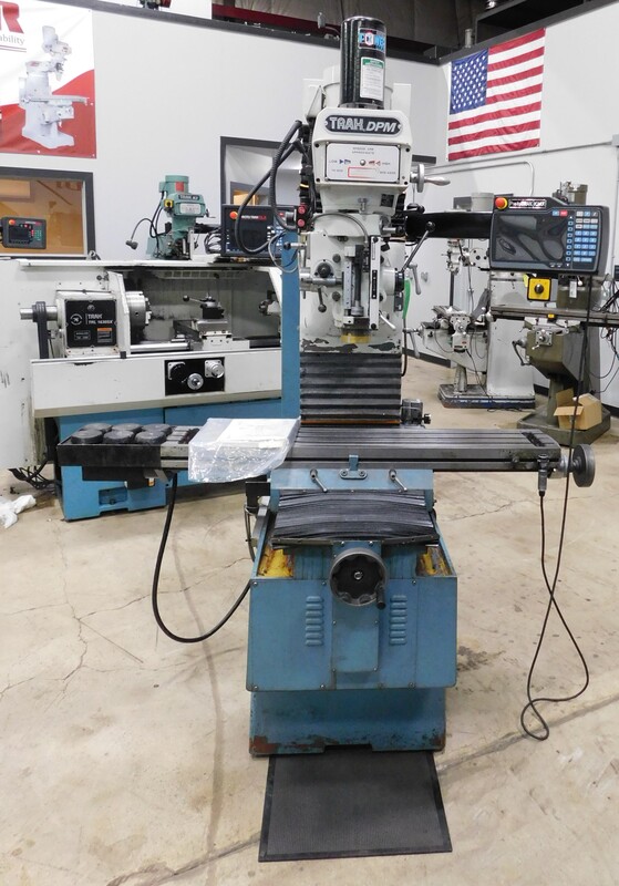 Trak #DPM3, CNC vertical bed mill, KMX control, power draw bar, scale feedback, automatic lubrication