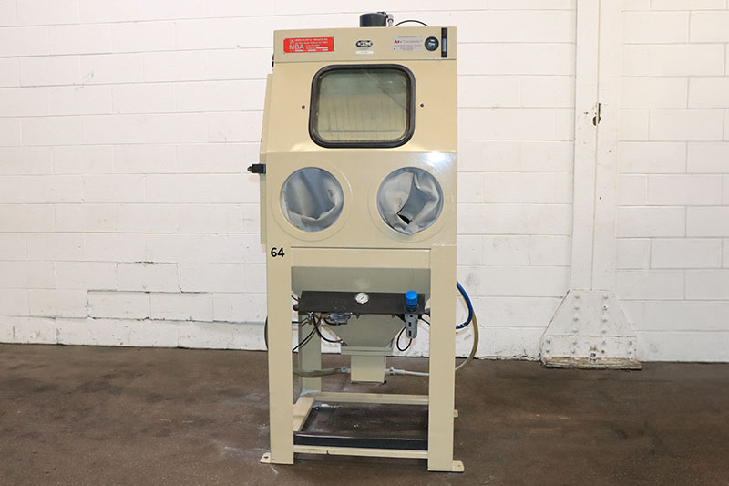 36" Media Blast #N200-3030, pressure blast cabinet, 28" F-B, dust collector, 700 CFM. blower, 1/2 HP, 120 V.