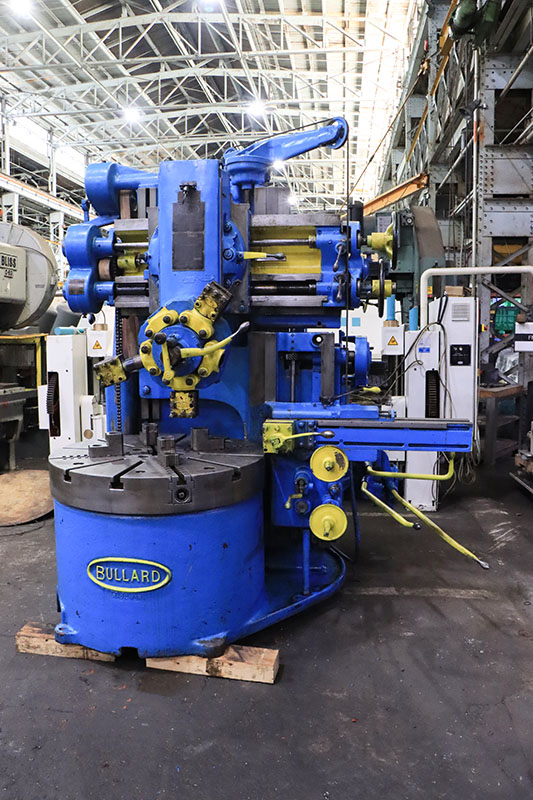 42" Bullard, vertical boring mill, 44" swing, 42" table, spiral drive, turret, side head, 4-jaw