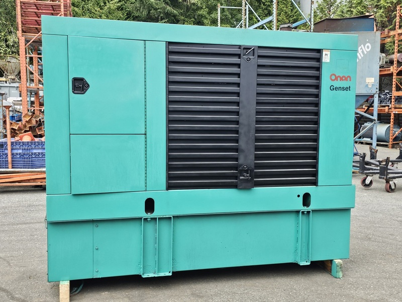 150 KW Cummins Onan #150DGFA, Diesel Generator, multi-voltage selector, 277 HP engine, 1800 RPM, skid