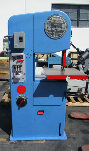 16" DoAll #V-16E, vertical band saw, blade welder, new guides and bearings, refurbished
