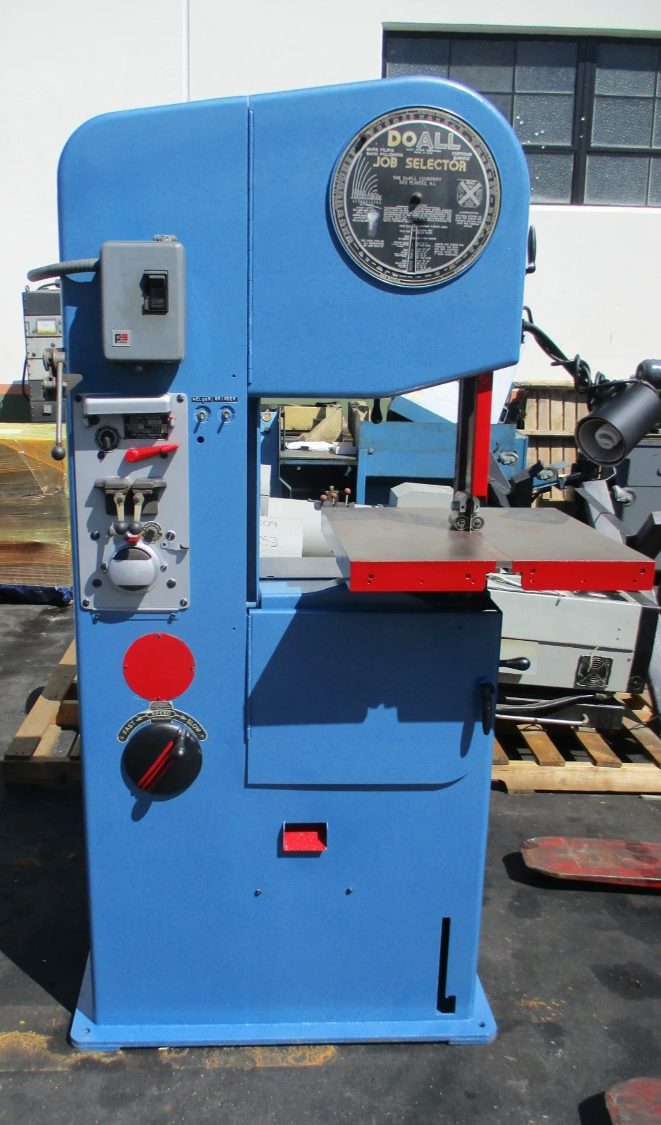 16" DoAll #V-16E, vertical band saw, blade welder, new guides and bearings, refurbished