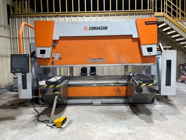 242 Ton, Ermaksan #Speed-Bend-Pro, CNC press brake, 12' overall, 128" between housing, 10.8" stroke, 21.7"