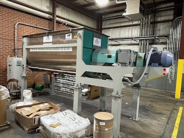 318 cu.ft. Arvinda, Single Shaft Horizontal Paddle Mixer, 304 Stainless Steel, 9,000 liter gross, 7,500 liter