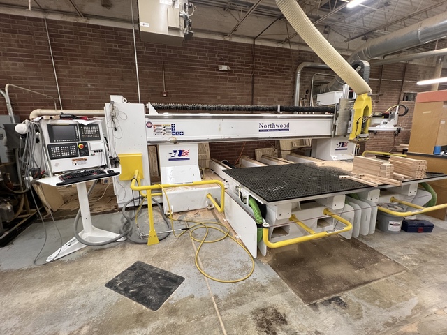 Northwood #CS255, CNC Router, 5' x 10' table, vacuum pumps, boring block, 2015