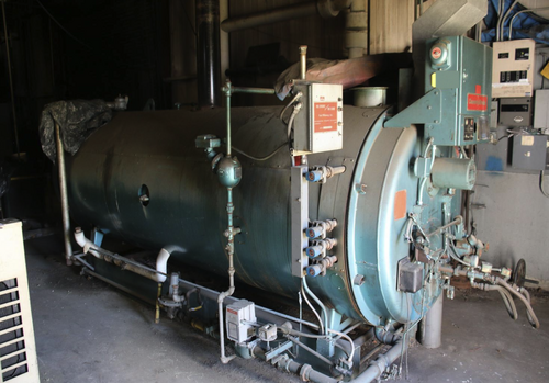 100 HP Cleaver-Brooks #CB-400-100, Steam Boiler, 15 psi, natural gas/oil, 4,184,000 BTU/hr., 460 Volts, 1988