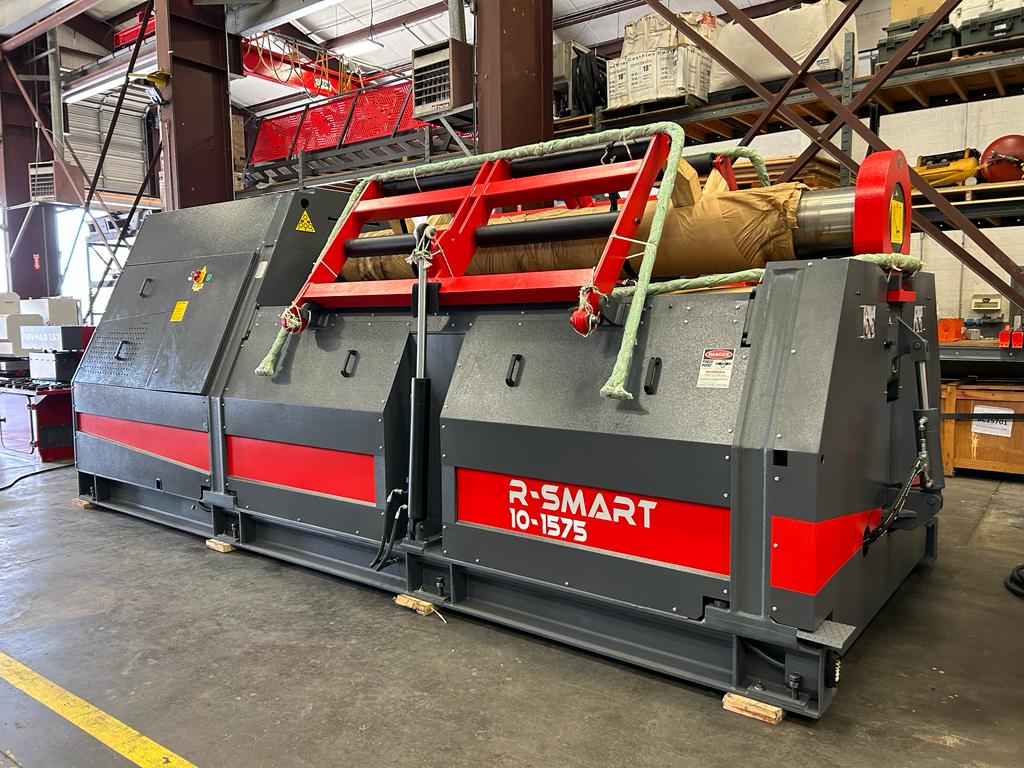 120" x 1" -1.125" RMT #R-SMART-10-1575, hydraulic 4 roll plate roll, PLC control, cone bending, induction