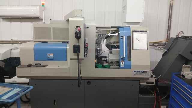 Nomura #NN32YB3, Swiss type CNC lathe, Y2-Axis, Mitsubishi M70 control, LNS Alpha 538 bar loader, high