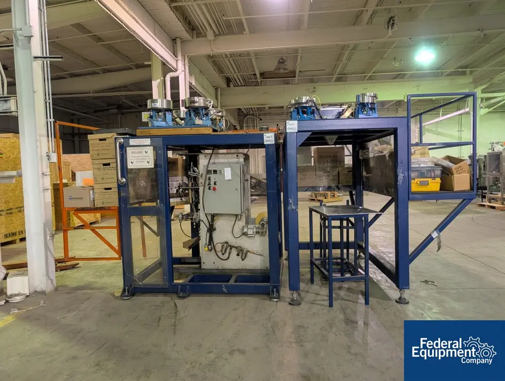 ARTYPAC #80V, vertical form fill seal system, w/ feeder & conveyor, PLC controls, 120 V.