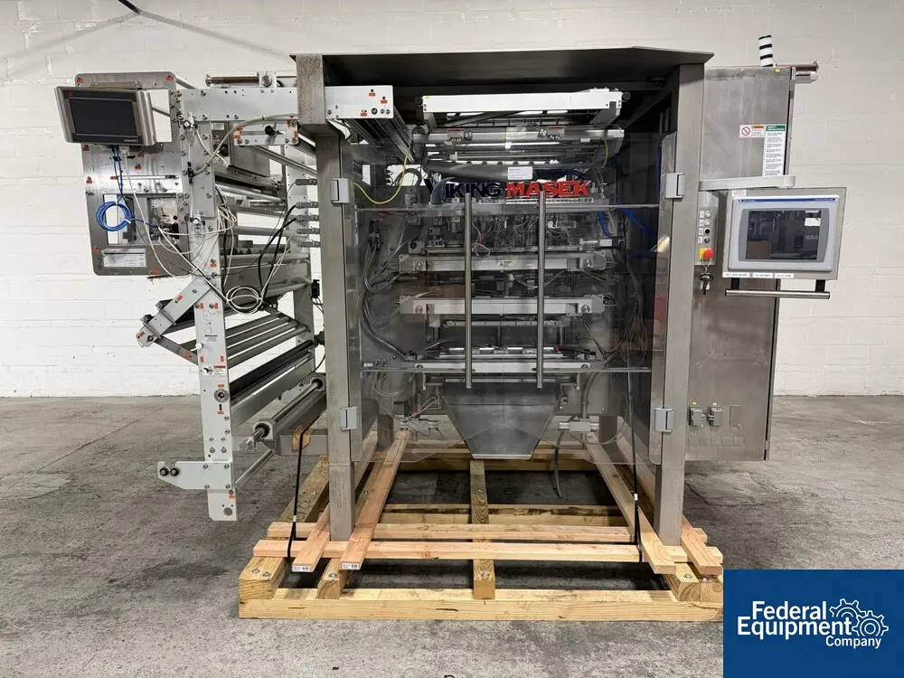 Viking Masek #SA600, Multi-Lane Stick Pack/Sachet Vertical Form Fill & Seal Machine, (7) lanes, Allen Bradley